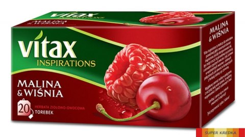 Herbata VITAX INSPIRATIONS MALINA&WIŚNIA 20t*2g zawieszka Vitax