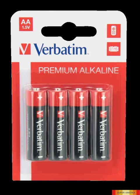 Baterie VERBATIM ALKALICZNE LR06 AA BLISTER 4szt. 49921