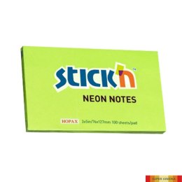 Bloczek STICKN 127x76mm zielony neon 100k 21171 STICKN StickN