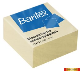 Bloczek samoprzylepne 75x75mm, 400 kartek, żółty BANTEX 400086401 Bantex