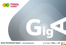 Blok techniczny GigA biały, A2, 15 ark, 250g, Happy Color HA 3725 4060-00 Happy Color