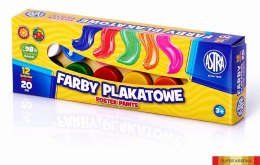 Farby plakatowe Astra 12 kolorów - 20 ml, 83114901 Astra