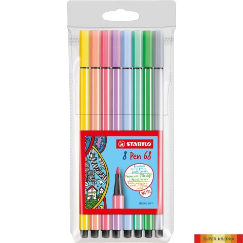 Flamaster PEN 68 PASTEL etui (8szt.) 68/8-01 STABILO Stabilo