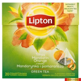 Herbata LIPTON PIRAMID GREEN TEA 20t zielona mandarynka pomarańcza Lipton