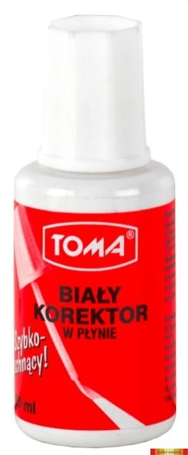 Korektor w płynie, w buteleczce z pędzelkiem 20ml biały TO-019 Toma Toma