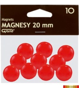 Magnes 20mm GRAND, czerwony, 10 szt 130-1688 Grand