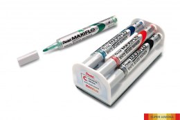 Marker do tablic PENTEL MAXIFLO komplet 4szt z gąbką MWL5S-4N suchościeralny Pentel