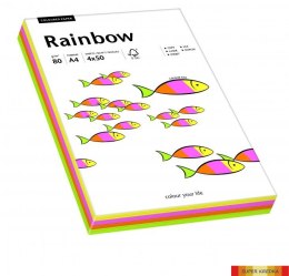 Papier xero kolorowy RAINBOW mix pastelowy 100ark 88043187 Rainbow