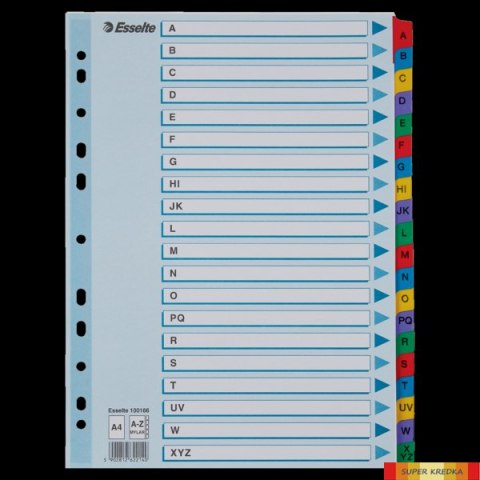 Przekładki kartonowe MYLAR A4 A-Z 100166 białe ESSELTE Esselte