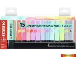 Zakreslacz STABILO BOSS Pastel podstawka 15 szt 7015-02-5 Stabilo