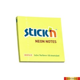 Bloczek STICKN 76x76mm żółty neonowy 100k 21133 STICKN StickN