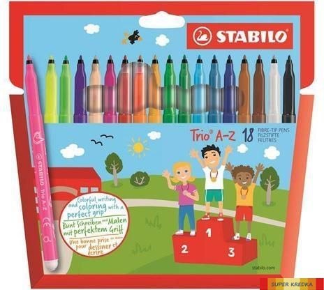 Flamastry TRIO A-Z etui kartonowe 18 szt. 378/1-18-01 STABILO Stabilo