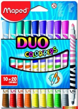 Flamastry dwustronne DUO 10szt 20kol COLORPEP 847010 Maped