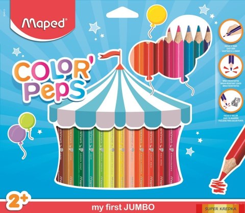 Kredki trójkątne MAPED COLORPEPS JUMBO 24kolorów 834013 (X) Maped