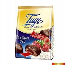 Piernikowe serca TAGO truskawkowe 160g Tago