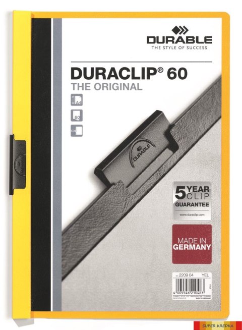 Skoroszyt DURABLE DURACLIP Original 60 żółty 2209-04 Durable