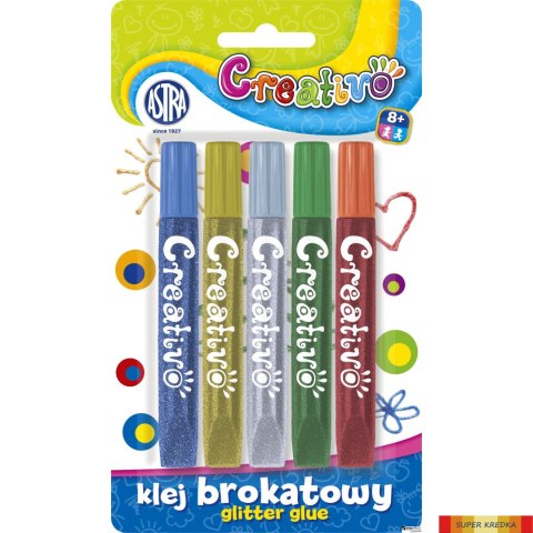 Astra Creativo - Klej brokatowy - 5 sztuk, 332112001 Astra