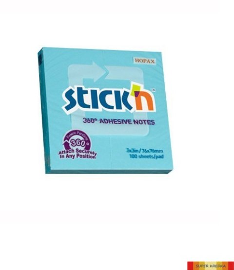 Bloczek STICKN 76x76mm 360stopni niebieski 21553 StickN