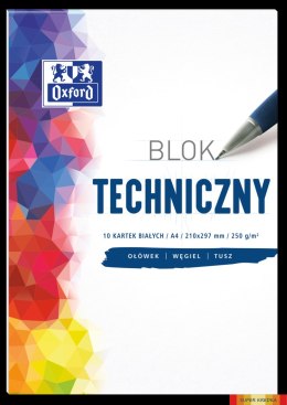 Blok techniczny OXFORD A4 10k 250G biały 400093199 Oxford