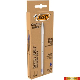 Długopis BIC Cristal Renew Metal niebieski 1+2szt, 997202 Bic