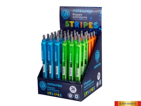 Długopis automatyczny Astra Pen Stripes, display 36 sztuk, 201121003 Astra