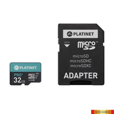 Karta pamięci Micro SDhc + adapter 32GB class10 UIII A1 90MB/s Platinet PMMSD32UI Platinet