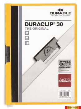 Skoroszyt DURABLE DURACLIP Original 30 żółty 2200-04 Durable
