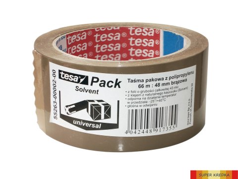 Taśma pakowa TESAPACK STANDARD SOLVENT 66m x 48mm brązowa 55263-00002-00 TS Tesa