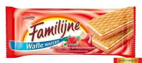 Wafle FAMILIJNE Truskawkowo-śmietankowym 180g JUTRZENKA Jutrzenka