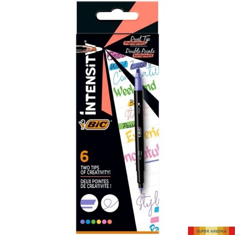 Zakreslacz Dual Tip Highligher mix 6 szt 503828 Bic