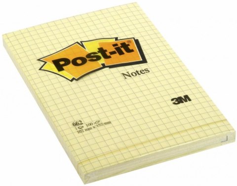 Bloczek 3M POST-IT 662 102x152mm żółte 100k kratka FT510010638 Post-It 3M