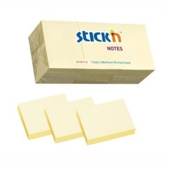 Bloczki STICKN 38x51mm żółty pastele 12bloczków x 100 kartek 21530 StickN