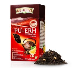 Herbata BIG-ACTIVE PU-ERH czerwona liściasta o smaku cytrynowym 100g Big-Active