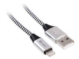 Kabel USB 2.0 iPhone AM - lightning 1,0m czarno-srebrny TRACER TRAKBK46268 Tracer