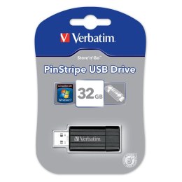 Pamięć Pendrive VERBATIM 32GB USB 2.0 czarny PINSTRIPE 49064 Verbatim