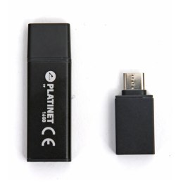 Pendrive USB 2.0 X-Depo 16GB + Type-C Adapter czarny Platinet PMFEC16B Platinet