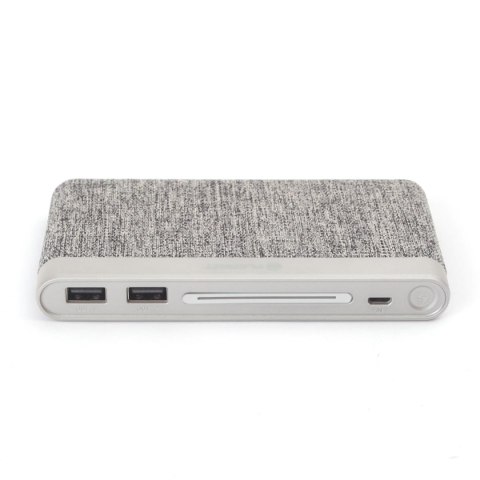 Powerbank, przenośna ładowarka Platinet Fabric Braided 10000 mAh jasnoszary PMPB10FG Platinet