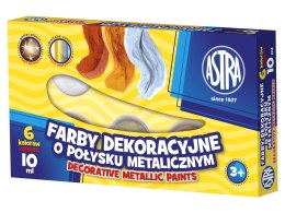 Farby dekoracyjne Astra o połysku metalicznym 6 kolorów - 10 ml, 83411900 Astra