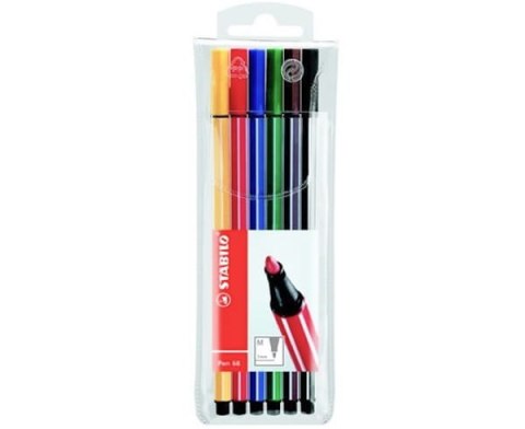 Flamaster Pen 68 BRUSH etui 6 szt. 568/06-11 STABILO Stabilo