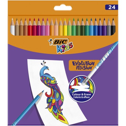 Kredki ołówkowe BIC Kids Evolution Illusion 24kol., 987869 Bic