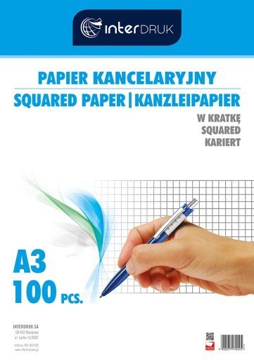 Papier kancelaryjny A3 kratka (100) INTERDRUK Interdruk