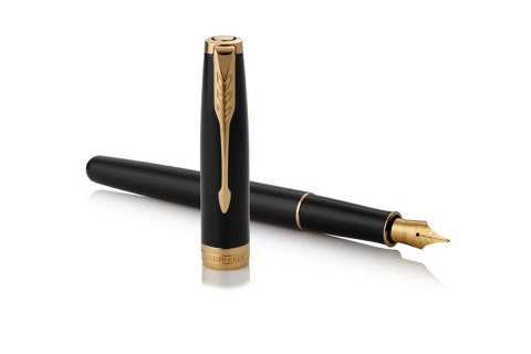 Pióro wieczne (F, stalówka ze stali) SONNET BLACK LACQUER GT PARKER 1931494, giftbox Parker