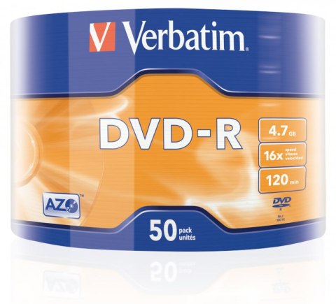 Płyta DVD-R VERBATIM (50) 4,7GB 16x Spindle Matt Silver Wrap 43788 Verbatim