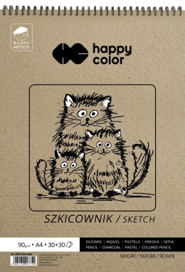 Szkicownik na spirali Młody Artysta, A4, 60 ark, 80/90g, Happy Color HA 3809 2030-M60 Happy Color